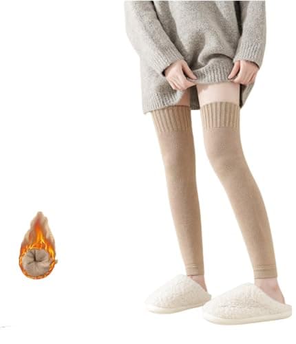 Women's Winter Fleece Lined Over Knee Leg Warmers