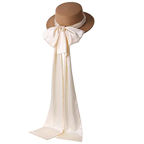 COSDREAMER Victorian Tea Party Sun Hat with Wide Ribbons