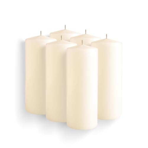 Simply Soson White Pillar Candles, Set of 6, 2.5x6 Inch