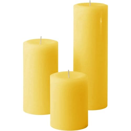 Mister Candle Ivory Dripless 3 Inch Pillar Candles Set of 3