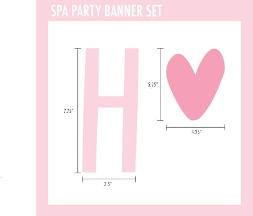 Pre-Strung Pink Happy Birthday & Spa Party Banner Set