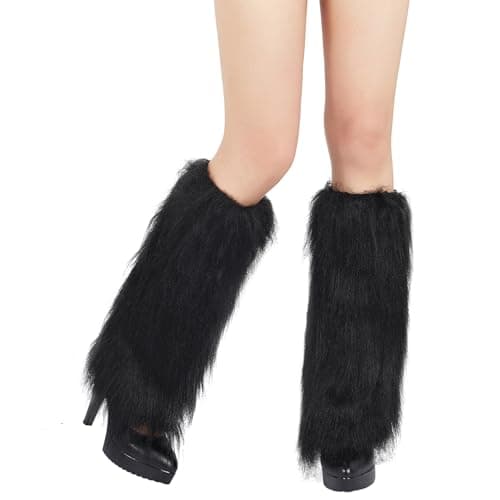 Zando Women's Soft Fur Leg Warmers Fluffy Boot Cuffs for Winter