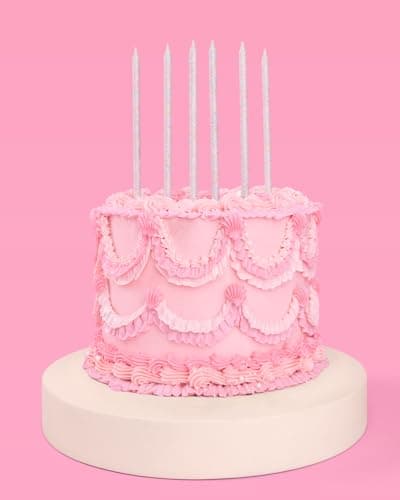Fetti 10 Iridescent Glitter Party Cake Candles - Bachelorette Birthday Supplies