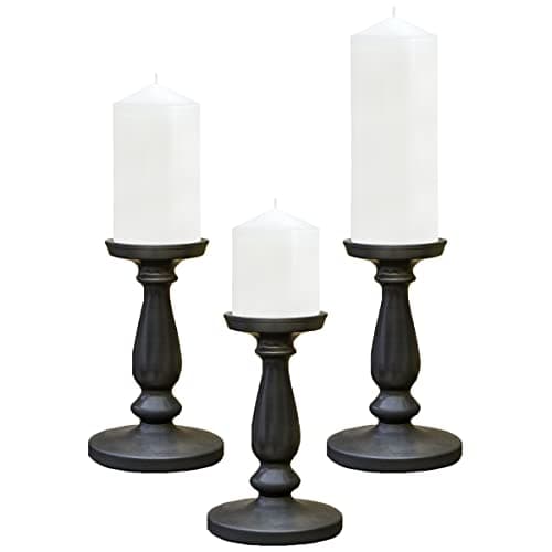3 Pack White Pillar Candles, 4, 6, & 8 Inches, Handmade Decor for Home, Wedding, Dinner, Church