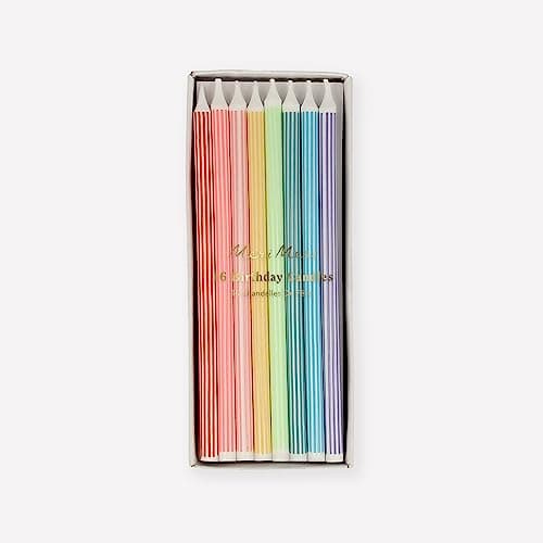 Meri Meri Happy Birthday Candles Pack of 16, 2 Sizes, Unscented