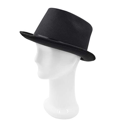 TrendsBlue Classic Premium Black Felt Top Hat for Magicians and Ringmasters
