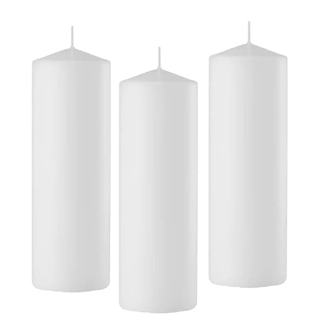 D'light 3x6 Inch Pillar Candles Set of 12 Ivory Bulk