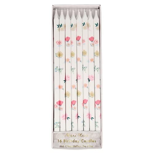 Meri Meri Happy Birthday Candles Pack of 16, 2 Sizes, Unscented