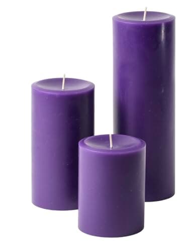 Mister Candle Dripless Assorted Pillar Candles for Wedding & Home Decor (Ivory)