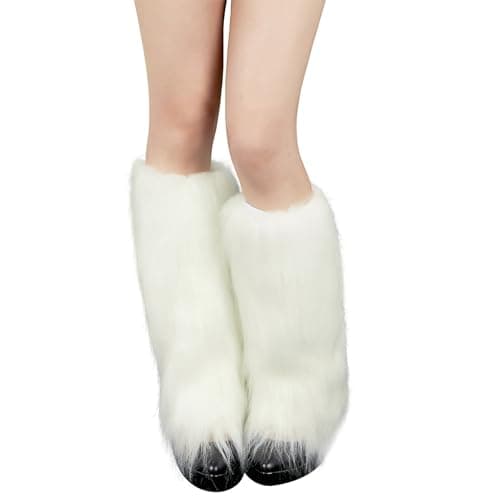 Zando Women's Soft Fur Leg Warmers Fluffy Boot Cuffs for Winter