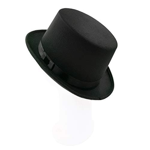 TrendsBlue Classic Premium Black Felt Top Hat for Magicians and Ringmasters