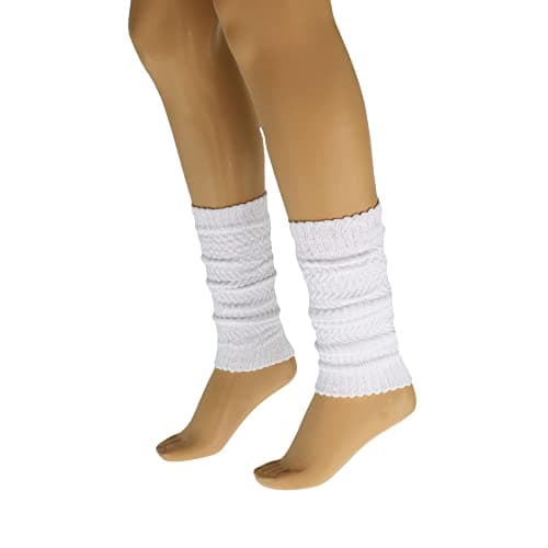 American-Made AWS Women's Retro Knitted Cotton Leg Warmers Soft & Stretchy