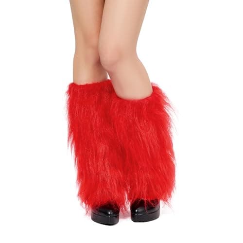 Zando Women's Soft Fur Leg Warmers Fluffy Boot Cuffs for Winter