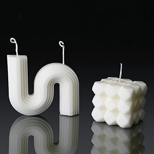 Aesthetic Candles Cube and S Shaped Scented Candles for Home Decor, Women's Gift, Relaxation