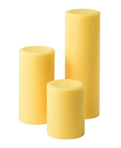 Mister Candle Dripless Assorted Pillar Candles for Wedding & Home Decor (Ivory)