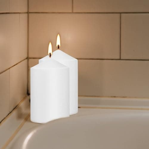 3x6 White Pillar Candles, Set of 6, Unscented for Weddings, Emergencies, Spas, Aromatherapy, and Parties