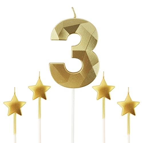 Personalized 3D Diamond Shaped Birthday Candles