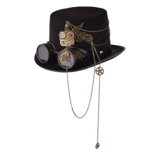 GRACEART Steampunk Top Hats with Goggles for All