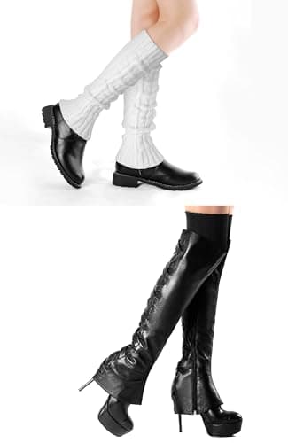 Winter Leg Warmers for Women - Ribbed Knit Boot Socks