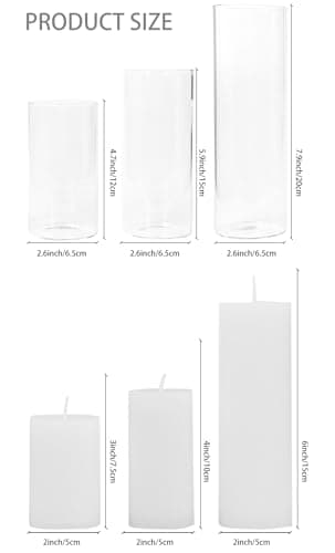 Wedding Pillar Candles and Glass Cylinder Vases Set