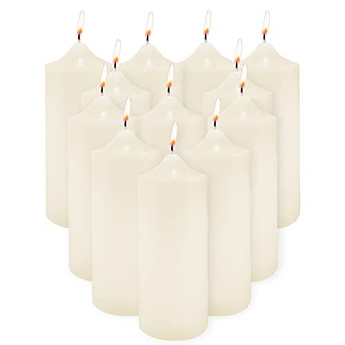 Unscented White Pillar Candle for Weddings, Home, Relaxation, Spa