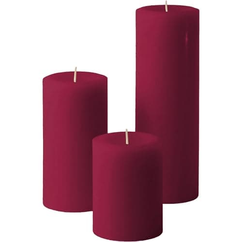 Mister Candle Ivory Dripless 3 Inch Pillar Candles Set of 3
