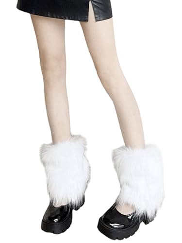 SHENHE Faux Fur Y2K Vintage Short Leg Warmers