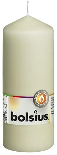 BOLSIUS White Pillar Candle - 115 Hours Burn Time, Premium Quality