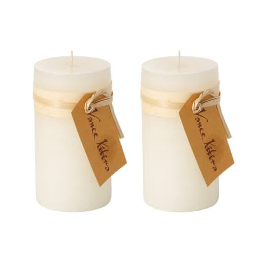 Sullivans Vance Kitira 6-Inch Off-White Unscented Pillar Candles Set of 2