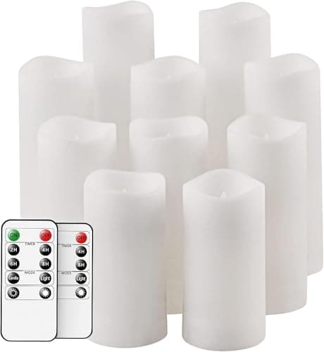 Salipt Flameless LED Flickering Candles Set of 10, White