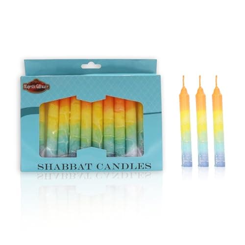 Safed 12-Pack Harmony Violet Shabbat Candles - Dripless & Traditional (SC-SHHR-V)