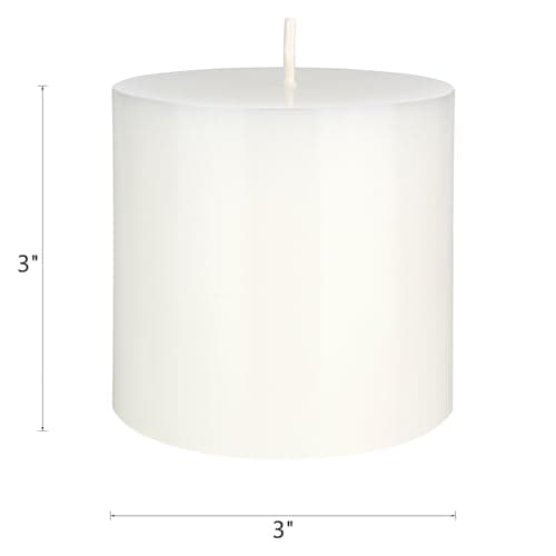 Premium White Unscented Pillar Candle, 3x3 Inch, Home Décor and Weddings