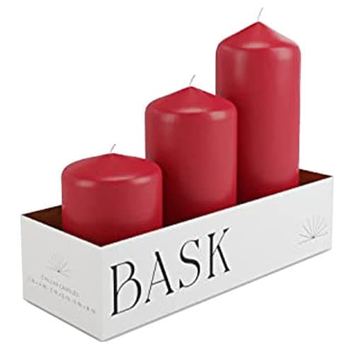Elegant White Pillar Candles - Set of 3 - 3"x4", 3"x6", 3"x8" - Smokeless & Dripless