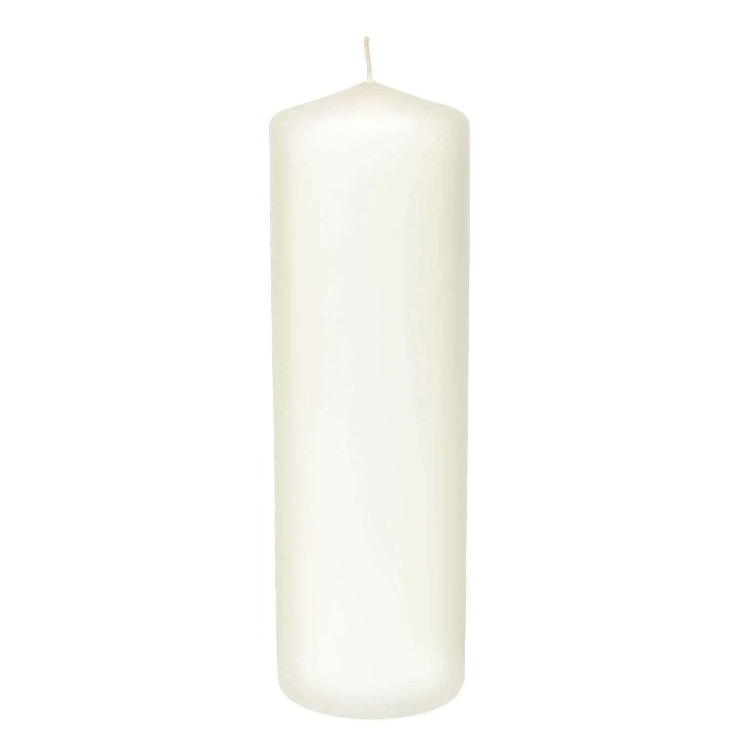 Hanna's Unscented White Pillar Candle, 3X9-Inches