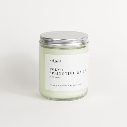 Japanese Cherry Blossom Scented Candle | USA-Handmade 7.5oz Soy Candle | 50hr Burn Time