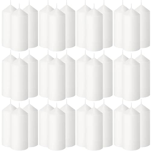 16 Pack 60 Hour Long Pillar Candles for Wedding and Events