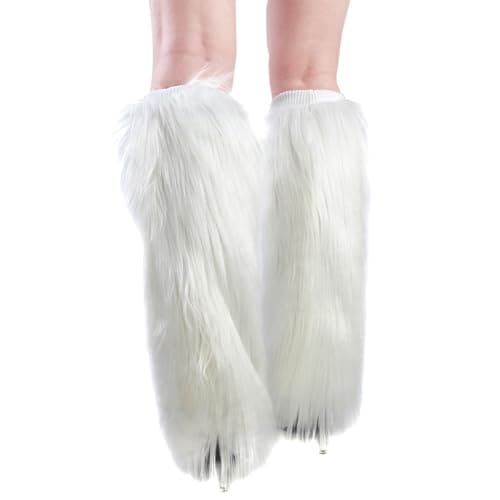 ECOSCO Soft Cozy Fuzzy Faux Fur Leg Warmers Boots Cuffs 15 Inches