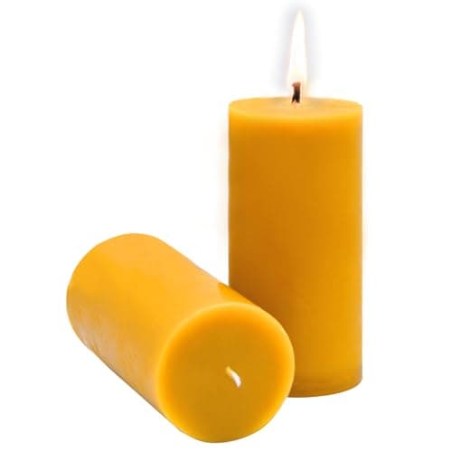White Beeswax Pillar Candles 2x4inch Home Decor Clearance