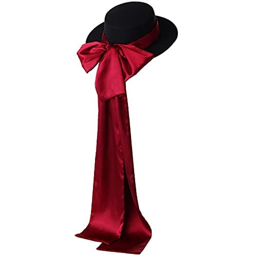 COSDREAMER Victorian Tea Party Sun Hat with Wide Ribbons