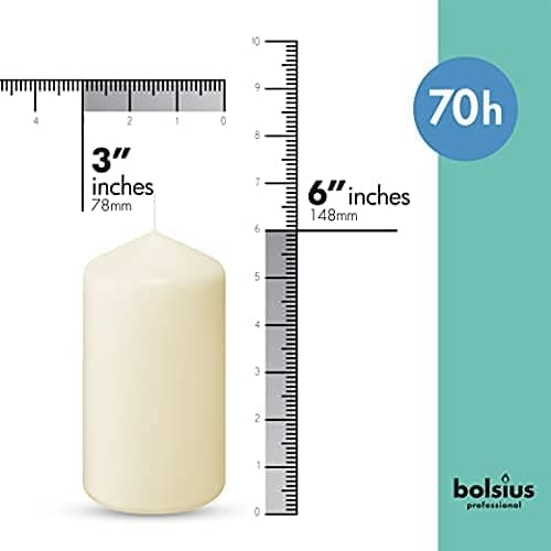 12 Pack Ivory Pillar Candles - 3x6 Inches - Clean Burning - No Palm Oil - Premium European Quality - Unscented