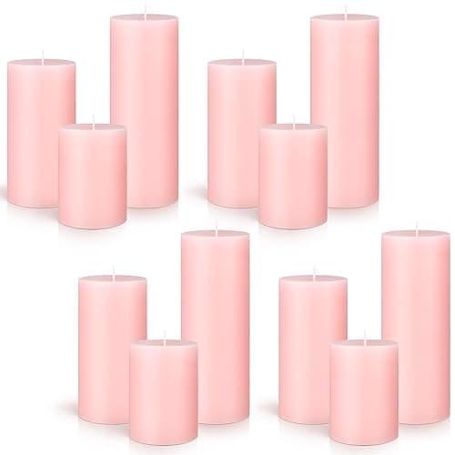 Sumind Ivory Pillar Candles 3"x4", 6", 8" Dripless Unscented Home Decor