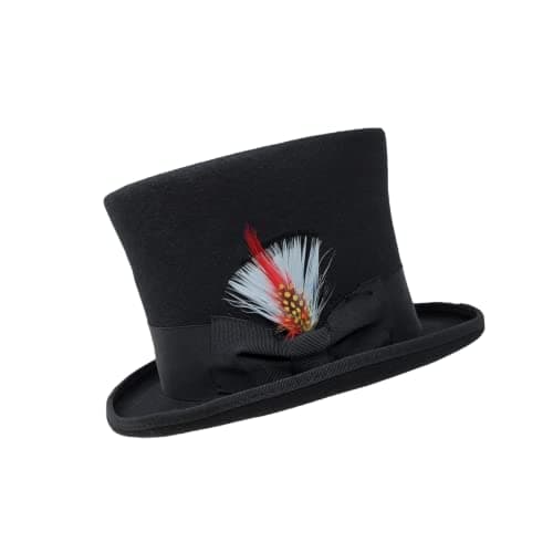 Shahin Differenttouch Victorian Black Wool Felt Hat, Size Large