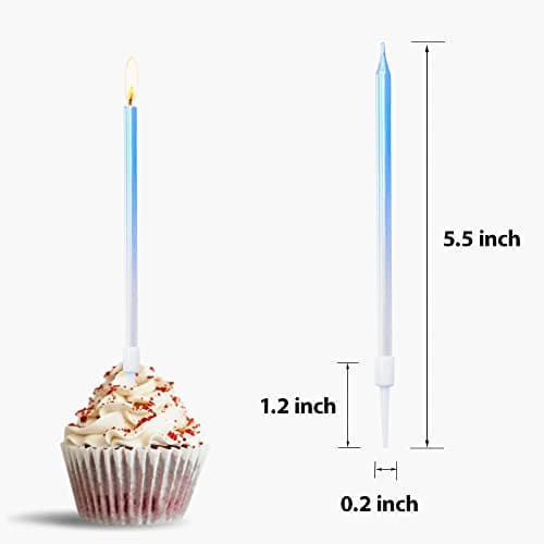 Gradient Blue Birthday Candles for Birthday Celebration