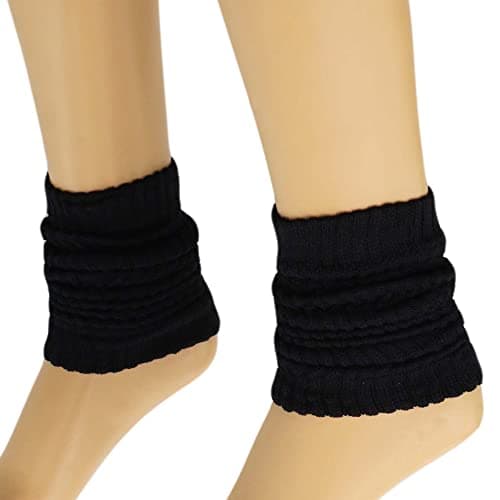 American-Made AWS Women's Retro Knitted Cotton Leg Warmers Soft & Stretchy