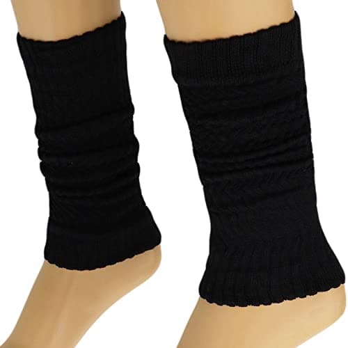American-Made AWS Women's Retro Knitted Cotton Leg Warmers Soft & Stretchy