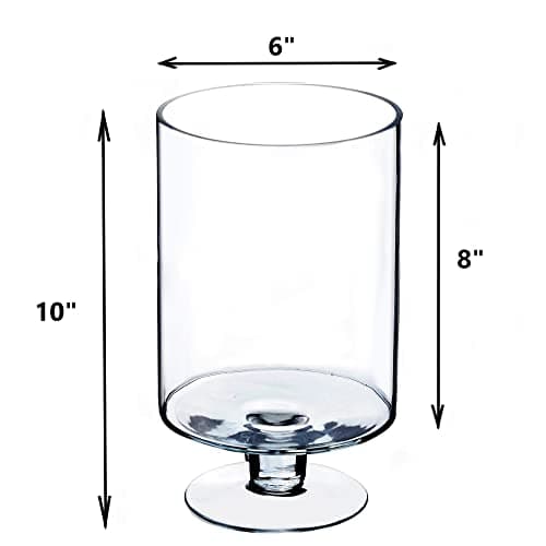 CYS EXCEL Glass Hurricane Pillar Candle Holder, Multiple Size Choices