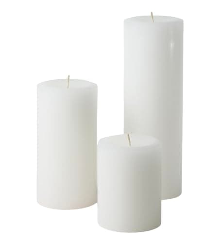 Mister Candle Dripless Assorted Pillar Candles for Wedding & Home Decor (Ivory)