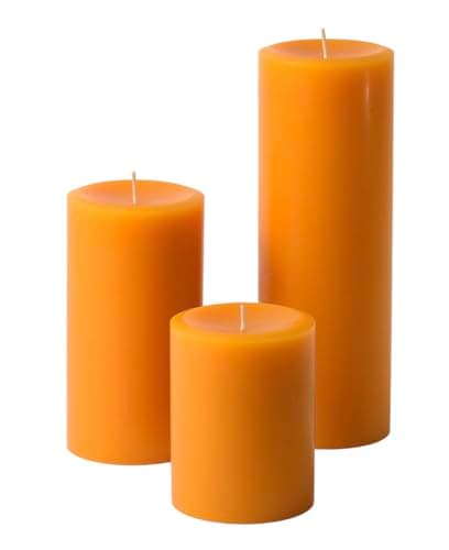 Mister Candle Dripless Assorted Pillar Candles for Wedding & Home Decor (Ivory)