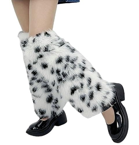 Solyinne Faux Fur Leg Warmers for Women Party Accessory Set
