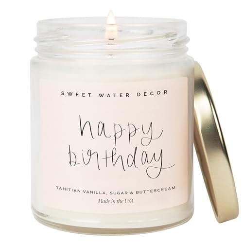 Sweet Water Decor Vanilla Sugar Birthday Candles - Perfect Gift for Mom Friends Girls